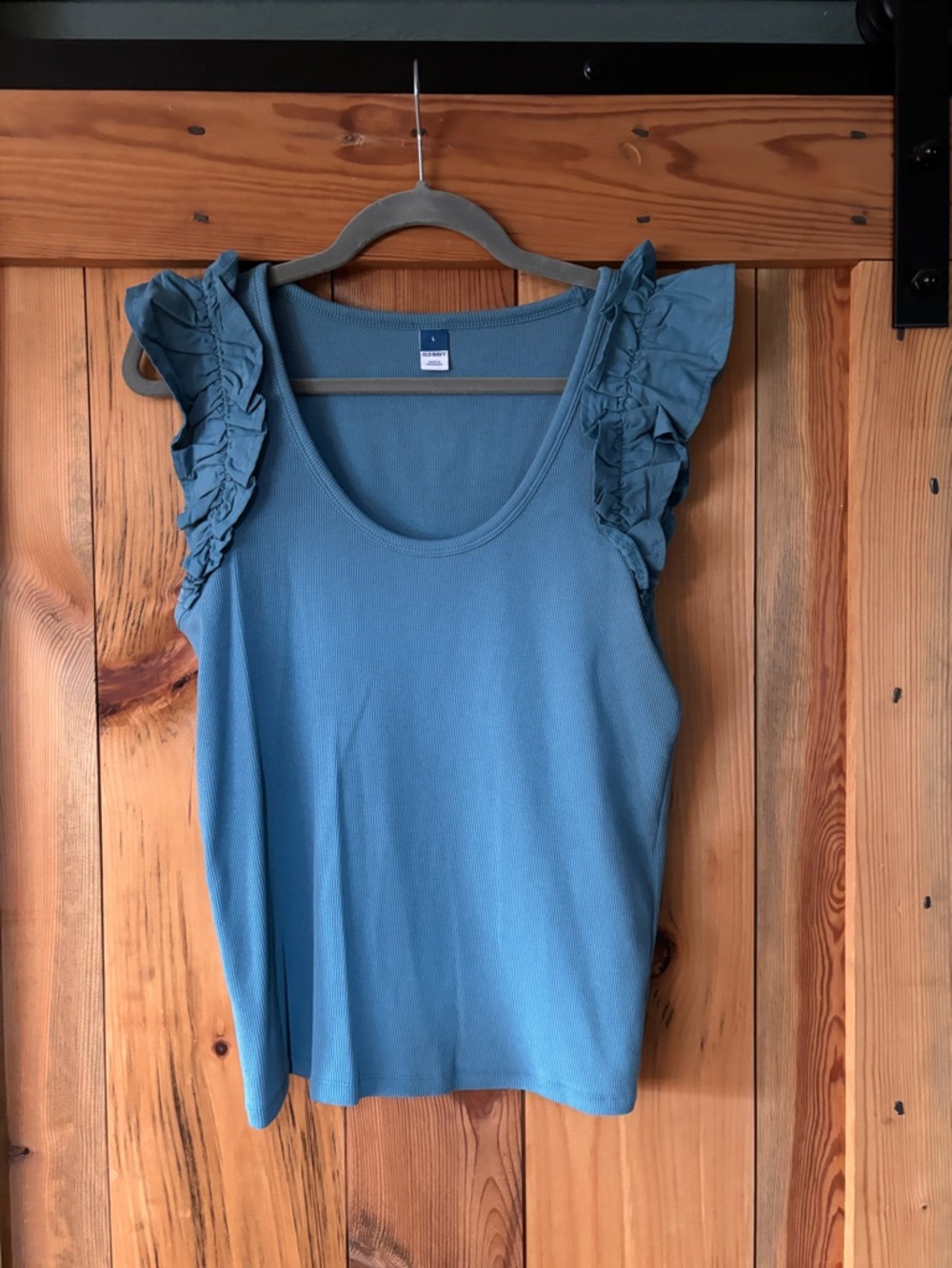 Old Navy Blue Ruffle Sleeve Tank Top